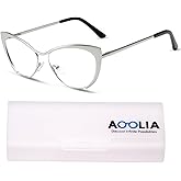 AOOLIA Cat Eye Blue Light Glasses for Women, Stylish Vintage Lightweight Women Eyeglasses, Anti-fatigue Anti-Glare Eyewear