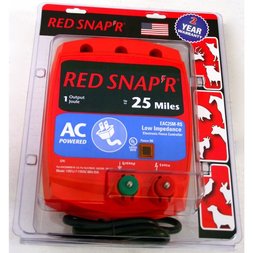 Red Snap'r EAC25M-RS 25-Mile AC Low Impedence Fence Charger