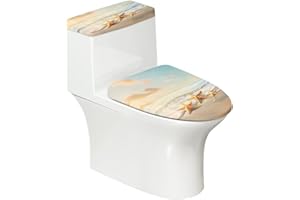 KUIFORTI Toilet Seat Cover Set Toilet Lid Cover 2 Pack Set Beach Starfish Bowl Decoration Comfortable
