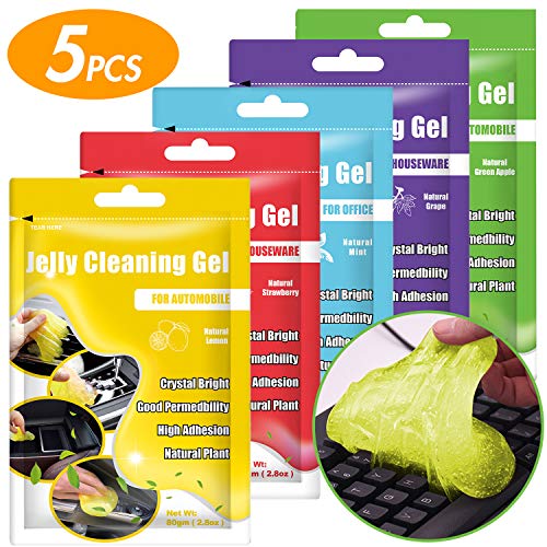 Universal Cleaning Gel for Car Vents, Keyboards,Car Interiors,Home, Electronics Remove Dust Cleaning Gel 5Pcs