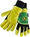John Deere JD95040 Grain Deerskin Leather Driver Gloves – [1 pair] Large, Knit wrist, Keystone thumb, Thinsulate Lining