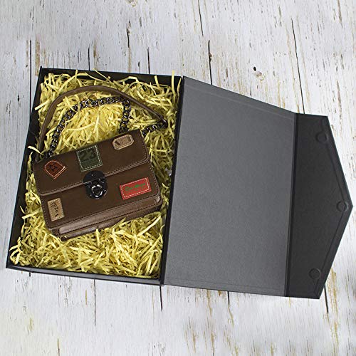 ZMYBCPACK 5 Pack Luxury Large Black Gift Boxes 14"x9.5"x4.5", Reusable Sturdy Boxes Decorative Storage Boxes Collapsible Magnetic Closure Gift Boxes for Wedding, Birthday, Baby Shower, Anniversary