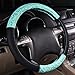 CAR PASS Lace and Spacer Mesh Steering Wheel Covers,14.5-15 Inch Car Steering Wheel Cover Fit for 95% Sedan,Vans,SUV,Coupe,Cars. Pretty Sequins Cute Women Girls(Mint Lace)