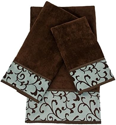 Sherry Kline Becall 3 Piece Decorative Embellished Towel Set,Black