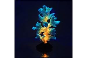 Danmu 1pc Glowing Effect Artificial Coral Plant Ornaments, Aquarium Coral Decor for Fish Tank Aquarium Decoration (Orange)