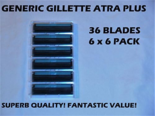 Gillette Atra Generic Blades - 36 Count (6 x 6 Bulk Packs)