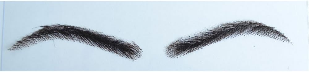 AIRAO Swiss Lace Base Human Hair Eyebrows 1 Pair Style 1#1B(Natural Black Color)