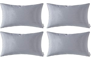 MIULEE Pack of 4 Decorative Outdoor Waterproof Pillow Covers Square Garden Cushion Cases PU Coating Throw Pillow Cover Shell 