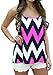 SlickBlue Women's Pattern Flowy Back Bowknot Racerback Tank Tops Black,X-Large