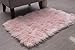 Super Area Rugs Pink Fluffy Rug - Faux Sheepskin Rug, Light Pink 2 x 3 Feet Carpet for Bedroom Living Room