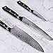 KYOKU Daimyo Series, 3-Piece Knife Block Set - Japanese VG10 Steel Damascus Blade - 8-Inch Chef Knife & 8-Inch Bread Knife & 3.5-Inch Paring Knife & Magnetic Bamboo Block
