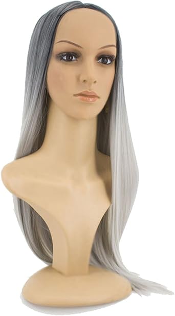 Amazon Com Qinni Shop Black Gradient Silver White Dyed Wig For