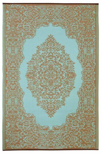 Fab Habitat Istanbul Fair Aqua and Warm Taupe 3' X 5' by Fab Habitat
