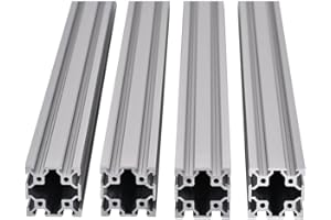 IXGNIJ 4PCS V Slot 4040 Aluminum Extrusion Profile 19.7'' European Standard Anodized Linear Rail for 3D Printer Parts and CNC DIY 500mm Silver(19.7inch)