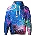 SAYM Unisex Galaxy Pockets 3D Pullover Hoodie Hooded Sweatshirts Hoodies NO21 L