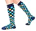 CompressionZ 20-30 mmHg Compression Socks Men & Women - Knee High Support Stockings (Ocean Dots, Medium)