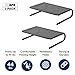 Ilyapa lyapa Monitor Stand Riser for Laptop Computer - 2 Pack Black Vented Desktop Riser with Underneath Storage for Home Office PC, Printer, TV, Phone