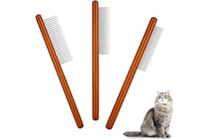 Cat Brush, 3 Pcs Solid Wood Pet Comb Grooming Tool, Dog Flea Comb,Pet Combs Suitable for Cats, Dogs, Rabbits and Other Pets G