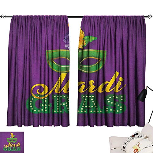 Michaeal Mardi Gras Decoration Darkening Curtains Green Mask With