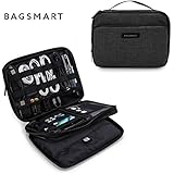 BAGSMART 3-layer Travel Electronics Cable Organizer Bag for 9.7" iPad, Hard Drives, Cables, Charger, Kindle, Black