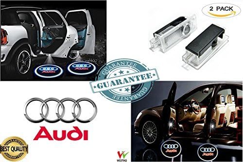 2 Pcs Set, best quality, Car Door LED Light AUDI Logo Projector by WESTIKO , Bright Illumination, Low Consumption, HD, 3D Projection, Easy Installationin 2 min , ,very nice for your AUDI