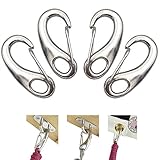 Snap Hook 4PCS Stainless Steel Clip Multifunctional Quick Link Carabiner Flag Pole Hardware to Attach with Rope