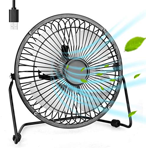 USB Fan 4 Inch Mini USB Desk Table Fan Personal Portable Desktop Cooling Fan Powered by USB PC Netbook for Camping Home Office Outdoor Travel, Strong Wind, Black