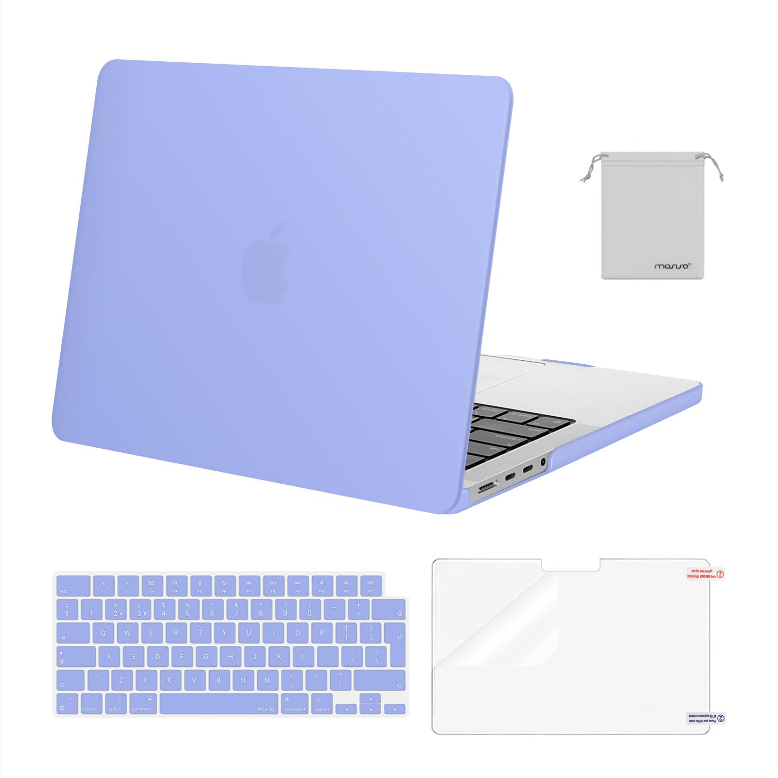 MOSISO Compatible with MacBook Pro 14 inch Case 2026-2021 M5 M4 M3 M2 M1 A3434 A3112 A3185 A3401 A2918 A2992 A2779 A2442, Hard Shell Cover &Keyboard Skin &Screen Protector &Pouch, Serenity Blue