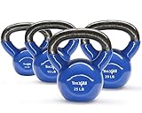 Set Vinyl Coated Kettlebell 10 + 15 + 20 + 25 lbs - ²KYXBZ