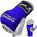 EMRAH Pro Boxing Hand Wraps Inner Gloves for Punching Padded Bandages Under Mitts, Quick Wraps, Fist Protector - MMA, Muay Thai, Kickboxing & Martial Arts Training (Blue, Large)