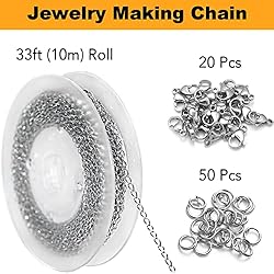 Jishi 33ft Twisted Cable Chain 2mm Silver Stainless