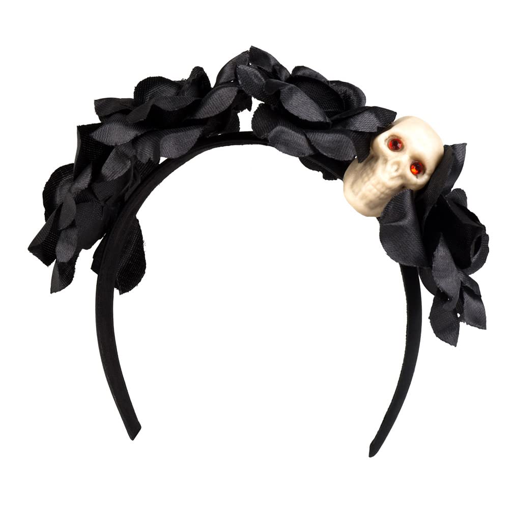 Boland 97007 Dia de los Muertos Headband Skull Tiara with Flowers, Day of the Dead, Mexican Holiday, Accessories for Fancy Dress Costumes, Halloween Costume, Carnival, Theme Party