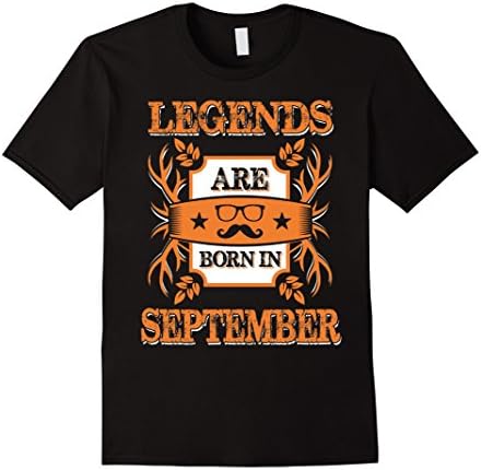 Mens Legends Are Born in September T-Shirt XL Black