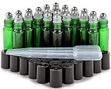 Vivaplex, 24, Green, 10 ml Glass Roll-on Bottles