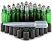 Vivaplex, 24, Green, 10 ml Glass Roll-on Bottles with Stainless Steel Roller Balls - 3-3 ml Droppers included