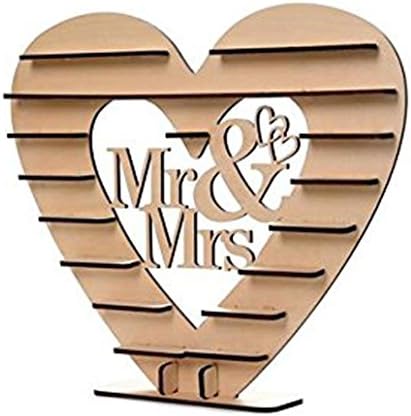 Yeefant Holds 44 Chocolates Heart Chocolate Dessert Display Stand Centrepiece Decoration Vintage Party Event Banquet Anniversary Favors Signs Natural Color Set for Living Room Bedroom,15.4x17.3 Inch