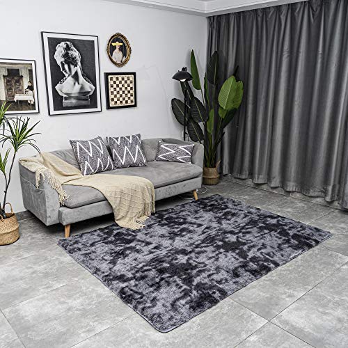 GKLUCKIN-Shag-Ultra-Soft-Area-Rug-Non-Skid-Fluffy-4X6-Tie-Dyed-GreyBlue-Plush-Indoor-Fuzzy-Faux-Fur-Rugs-for-Living-Room-Bedroom-Nursery-Decor-Furry-Carpet-Kids-Playroom