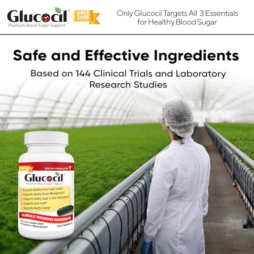 Glucocil – Softgels - Premium Blood Sugar Support - New Clinical Study Published March 2026-3 Million Bottles Sold - Supports the 3 Essentials for Healthy Blood Sugar - Since 2008