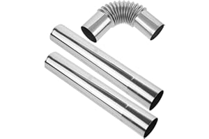 ABOOFAN Stainless Steel Stove Pipe Extension 6-inch x 30-inch with 90° Chimney Pipe Elbow for Tent and Roof Ventilation, 3pcs