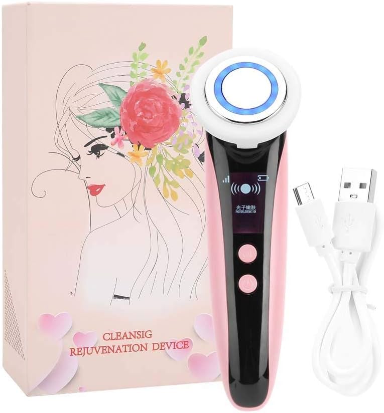 Lecxin Face Rejuvenation Machine, Face Imports Export Machine LED Photon Light Therapy Face Care Skin Rejuvenation Machine (Pink)