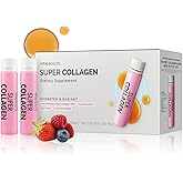 VITALBEAUTIE Super Collagen Drink &ndash; 3,500mg Low‑Molecular Fish Collagen (5 Types) &ndash; K‑Beauty Liquid Beauty Ampoules, Mixed Berry Flavor (Naturally &amp; Artificially Flavored) &ndash; 14 x 25 mL
