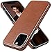 Diaclara iPhone 11 Pro Max Case Leather Handmade Prime Cover Business Thin Full Body Protective Shell with Shinning Edge Never faded for Apple-6.5'' (Brown)