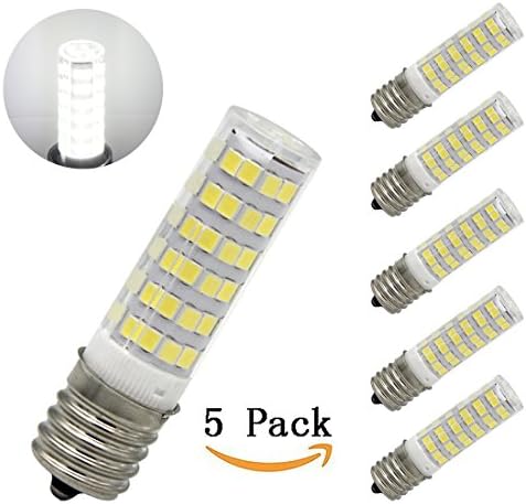 Bqhy E17 5W Intermediate Base Microwave Dimmable LED Bulb Daylight White 6000K AC120V 50W Replacement Oven Light (Pack of 5)