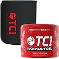 TC1 Sweat More Bundle Includes Large Size Sweat Belt and Topical Sweat Gel Workout Enhancer with Capsaicin