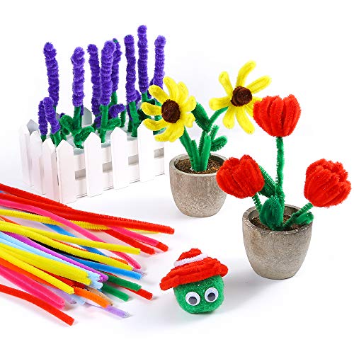 Caydo 500 Pieces Chenille Stems Pipe Cleaners 6 mm x 12 Inch for DIY