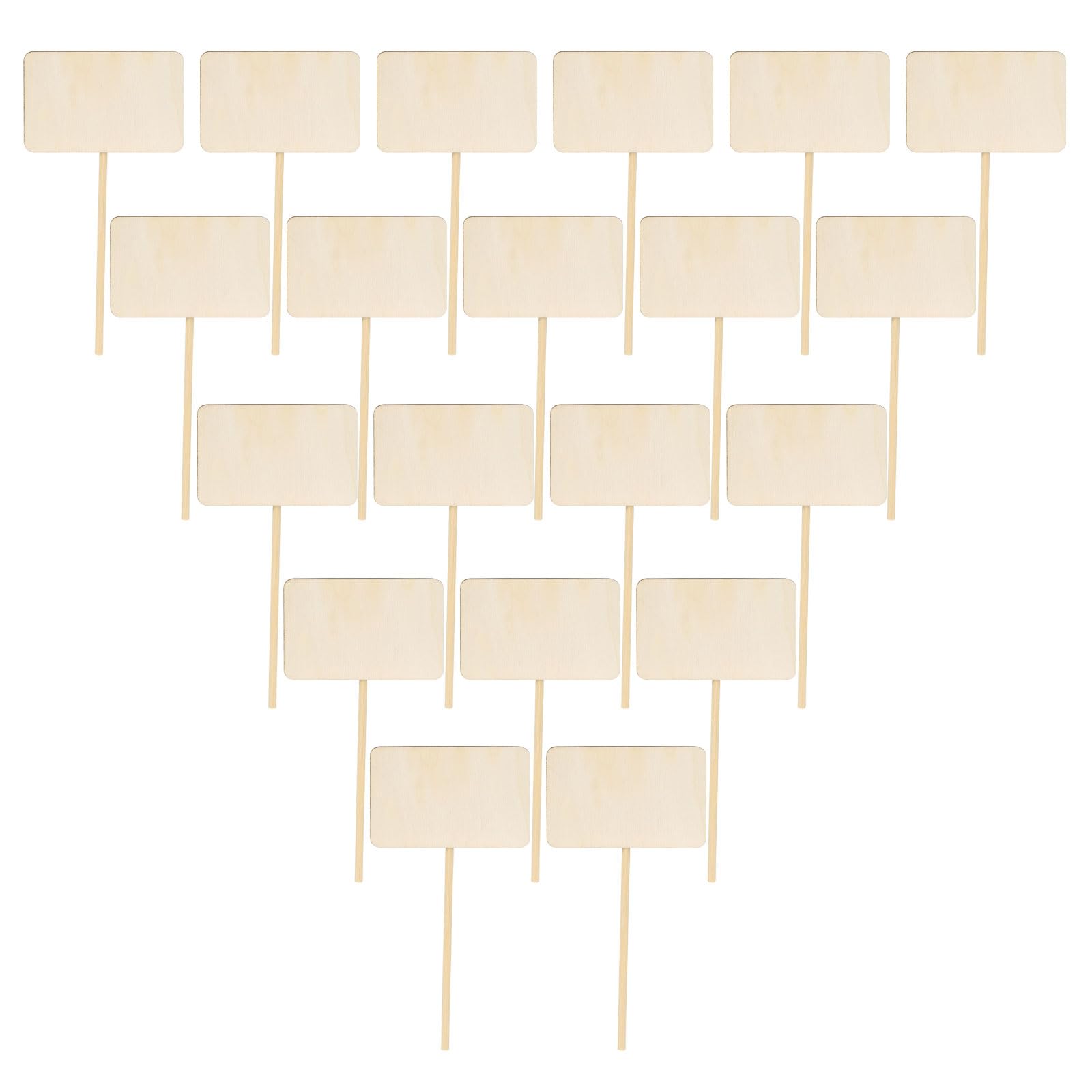PATIKIL 20 Pcs Wood Plant Chalkboard, 6.7"x3.1" Gardening Plant Tags for Plant Decorative Florist Flower Price Tags Markers, Wood Color (Rectangle Shape)