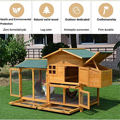 JHKGY Deluxe Holzkaninchen Hutch Pet Cage Shelter,Hen House Geflügel Arche Home Nest,Hühnerstall Aus Holz,Mit… – Bild 4
