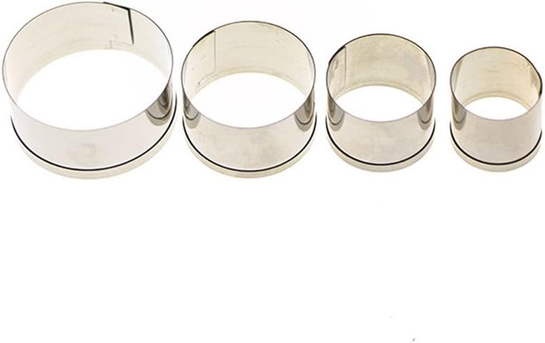 Firiodr 4pcs/Set Stainless Steel Round Cake Cookie Cutters Pastry Jelly Making Molds