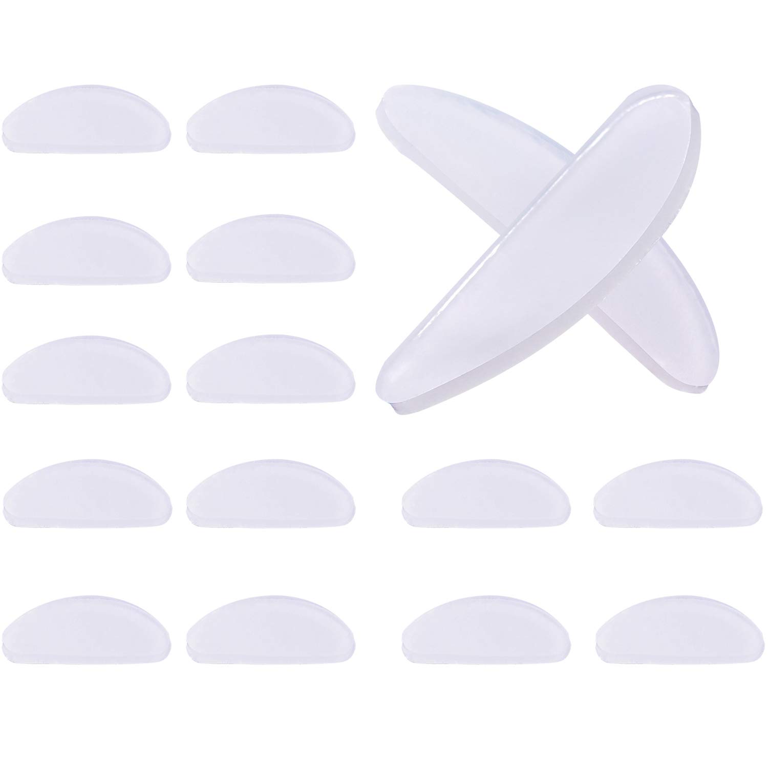 10 Pairs Adhesive Eye Glasses Nose Pads Anti Slip Soft Silicone D Shape Nose Pads for Glasses Sunglasses Eyeglasses (Transparent, 1 mm)