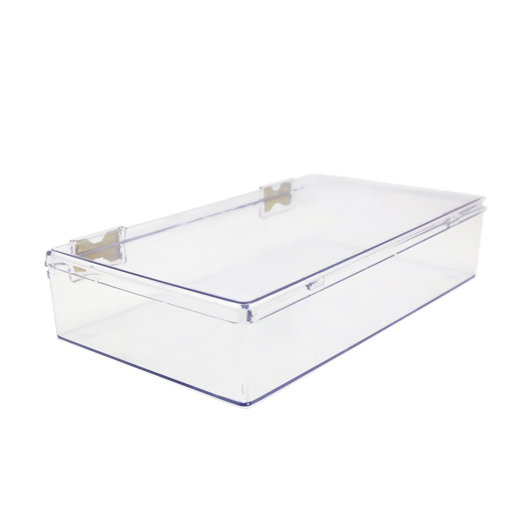 Photo 1 of 1 Clear Hard Plastic Hinged Lid Box, Keepsake Storage Box and Display Case for Collectibles, 10 3/8" L x 6" W x 2" H, Made in USA by Gary Plastic Packaging